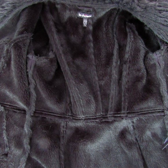 le chateau Faux Suede Fur Collar Short Winter Jacket - Picture 8 of 8